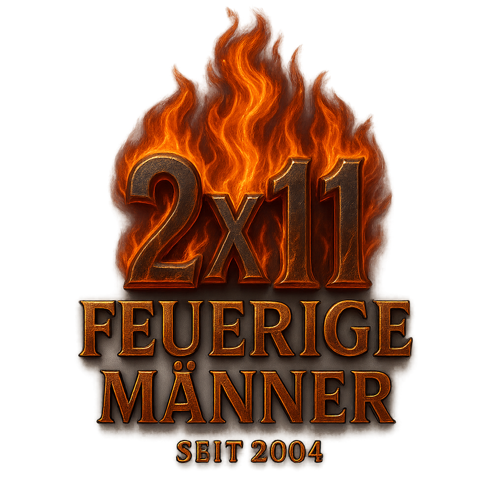 Jubiläumslogo der Feuerigen Männer zum 2×11-jährigen Bestehen